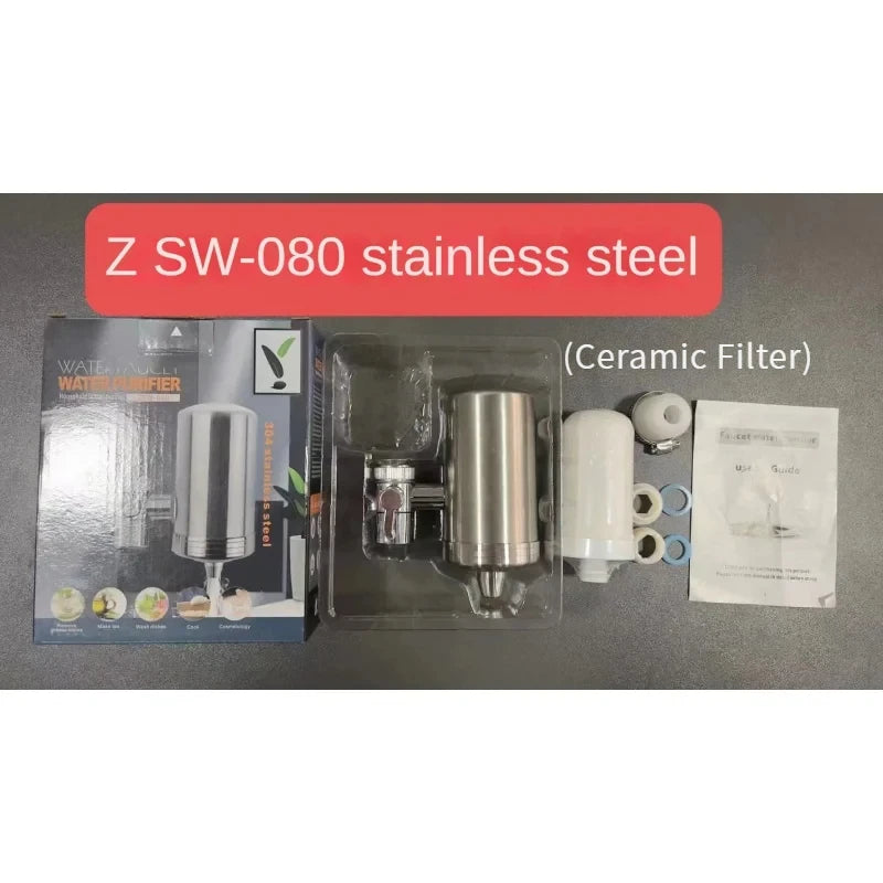 7 Layer 0.1μm Drinking Water Faucet Purifier Eco Tap Filter Stainless Steel Ceramic Activated Carbon KDF Cartridge Home Kitchen