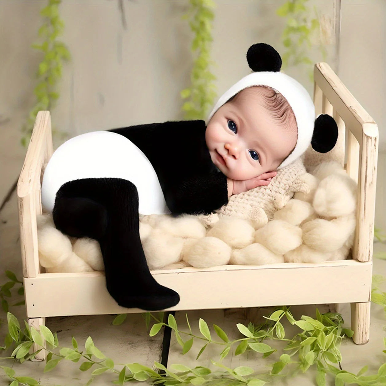 Baby Outfit  Newborn Photography Romper Panda Bear Baby  Sets Photography Clothing