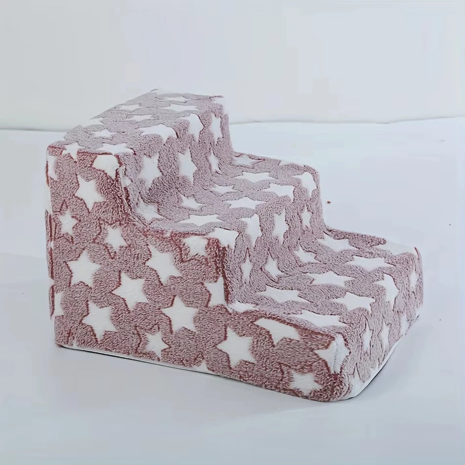3/4 Pet Steps Foam Dog Secure Stairs Ramps Non-Slip Pet Star Steps for Protect Older Dog Pet with Joint Pain Sofa Bed Ladde Gift
