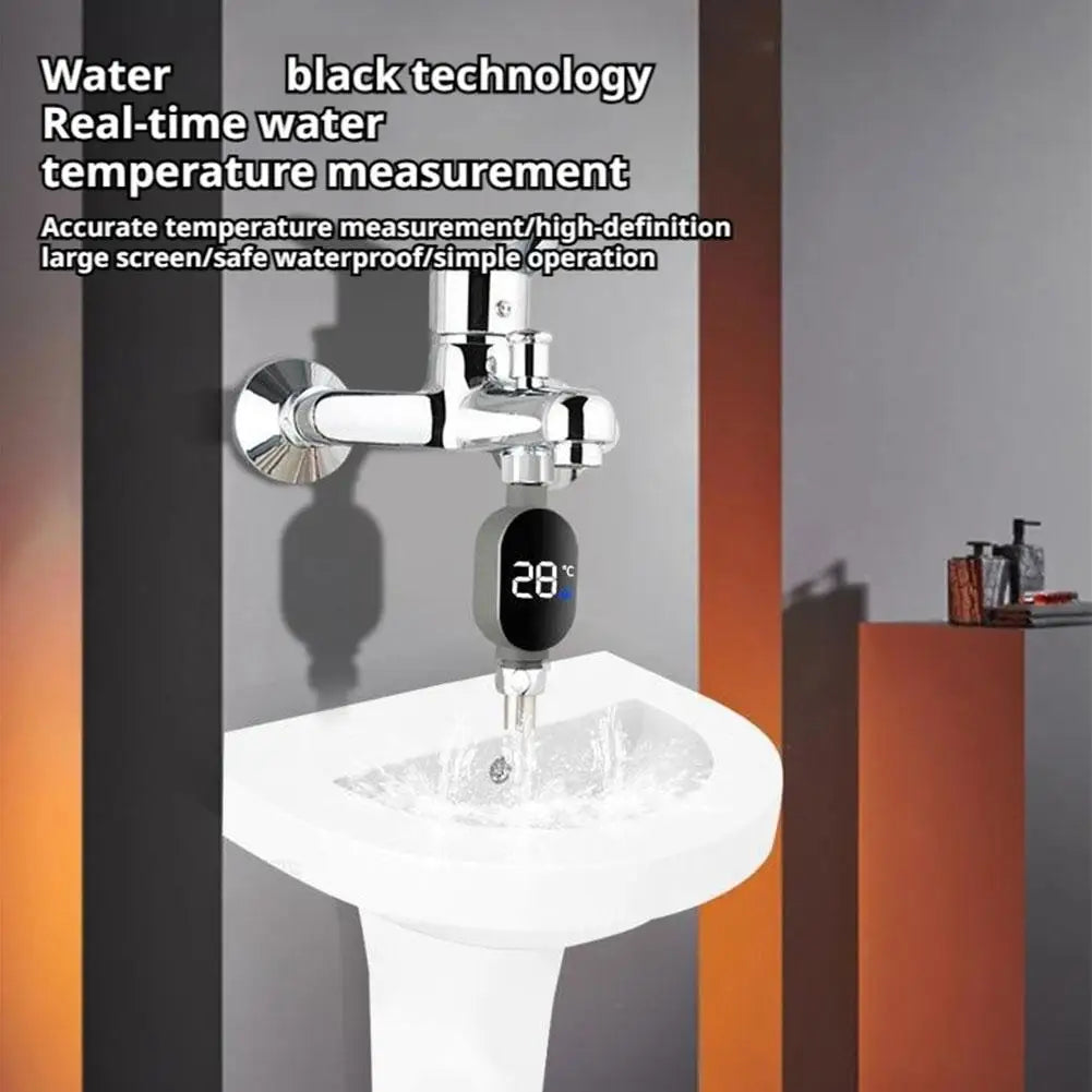 Shower Water Thermometer LED Digital Display&Intelligent Touch Activation 0℃~99℃ Bath Thermostat For Home Bathroom Measurement