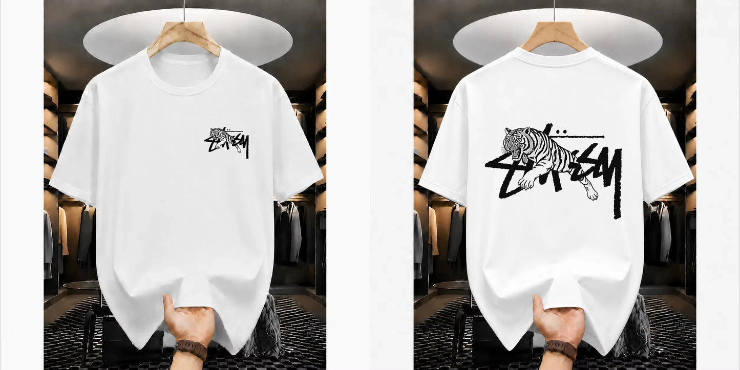 2026 Summer New  T-shirts Luxury Printed Top Pattern Short Sleeve Hip Hop T-shirt Men's Clothing Women's Alphabet T Shirt