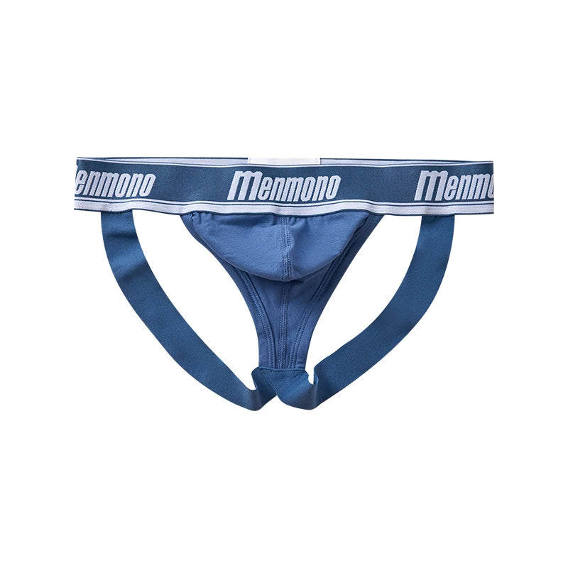 Men's thong pants  cotton double buttocks low waist sexy bullet separation design comfortable  simple white shorts