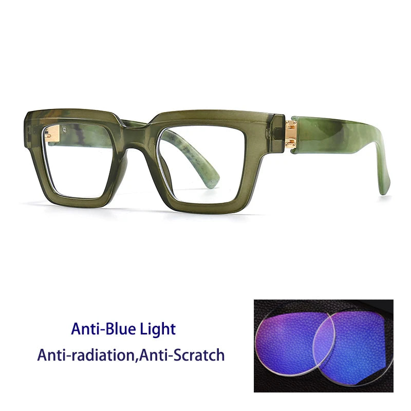 Brand Design Retro Reading Glasses for Man and Women Fashion Luxury Legs Large Size Square Presbyopic Eyewear Dioptric 0 to +6.0