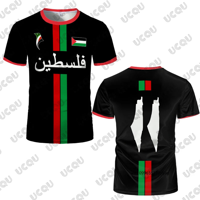 Palestine Football Jersey Men Women Sports Tshirt Soccer Uniforms Summer Casual Palestinian Flag Graphic Oversize Kids/Adult Top