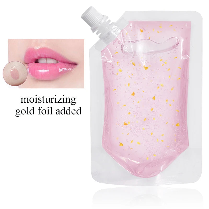 DIY Clear Lip Gloss Base Oil Color Change Lip Gloss with Gold Foil Moisturizing Lipstick Material Gel For Lip Gloss Base 100ml