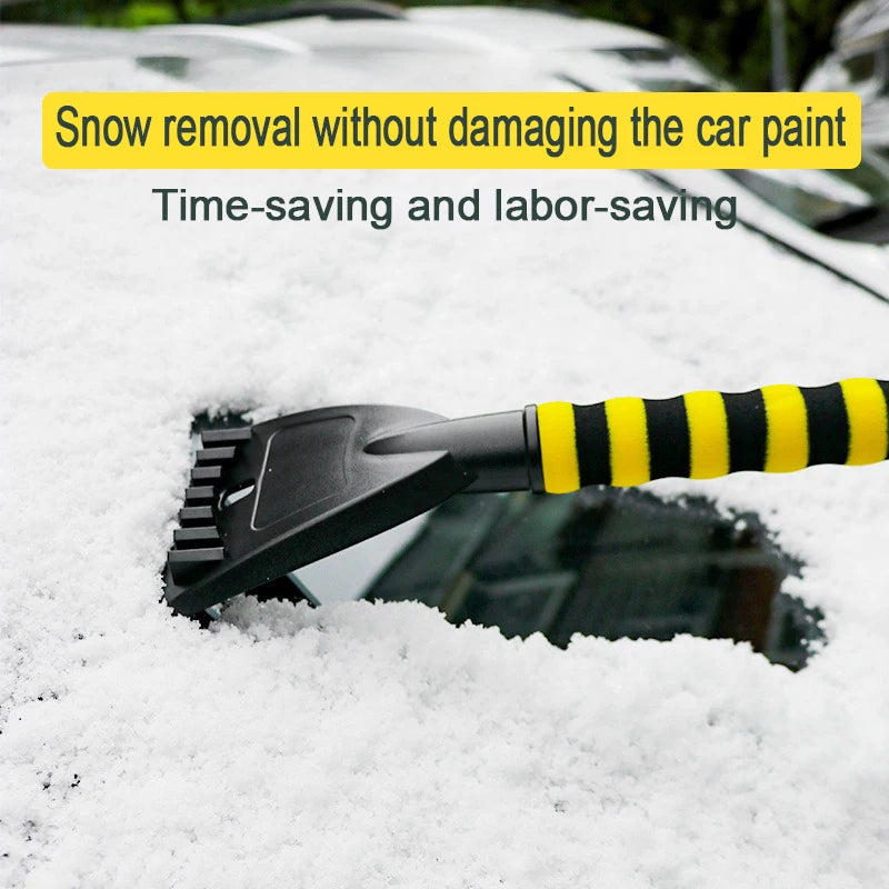 Car Snow Removal Operation Winter Rubbing Board Retractable Brush With Detachable Ice Scraper And Auto Windshield Snow Shovel