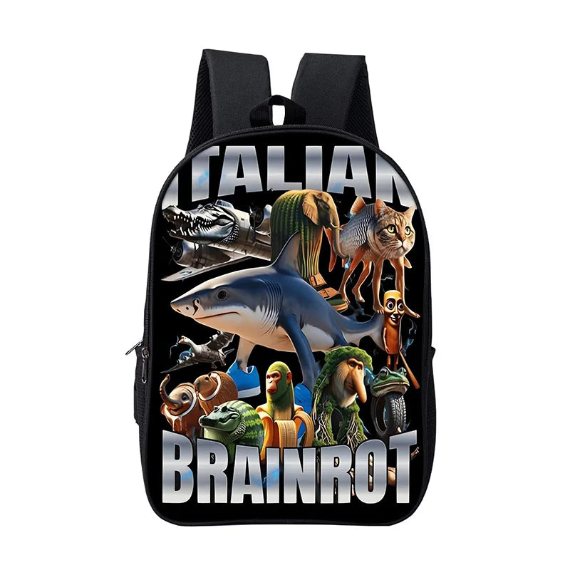 Cartoon Anime Game School Bag for Boy Girls Durable and Softback for Books Bag Italian Brainrot Children Backpack