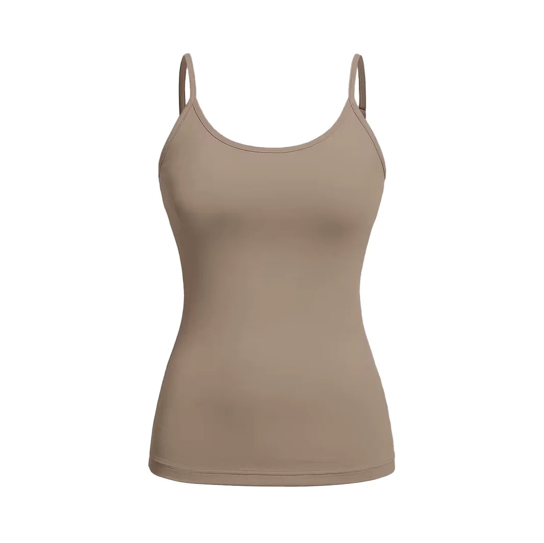 Women Tank Top Strap Slim Top for Summer Fashion Versatile Casual Breathable Micro Elastic Fabric Sleeveless Strap Top
