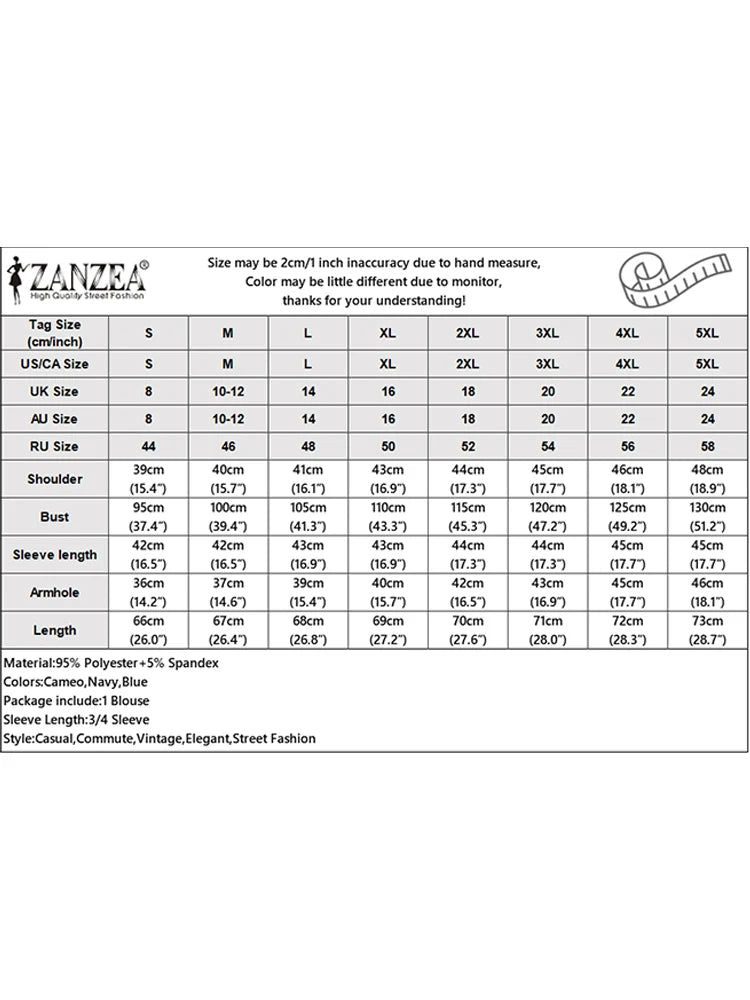 Women Autumn Patchwork Blouse 2025 ZANZEA Elegant Long Sleeve Tops Stylish Work Shirts Female Casual Loose Chemise Mujer Femme