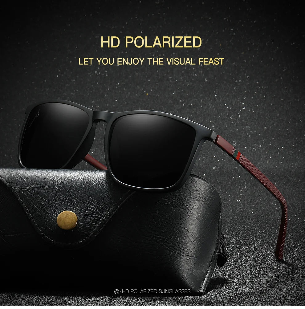 Luxury Men Women Driving Travel Polarized Sunglasses Fashion Brand Design Square Vintage Sun Glasses TR90 Frame Eyewear UV400