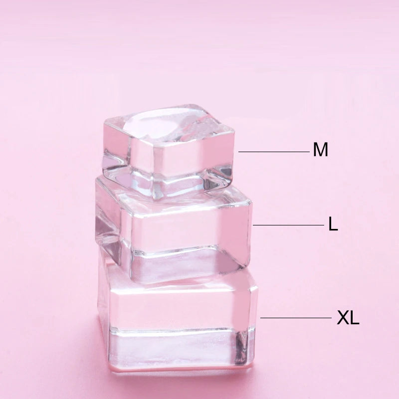 Eyelash Glue Pallet Crystal Glass Eyelash Glue Stone For False Eyelash Extension Lashes Stand Nail Art Color Palette Makeup Tool