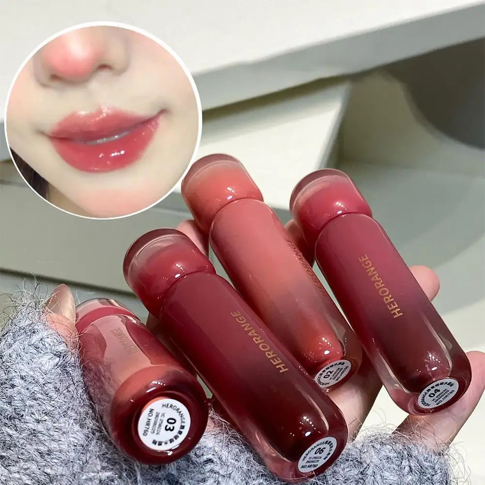 Tulip Pink Lip Glaze Mirror Water Lip Gloss Moisturizing Liquid Lipstick Long-Lasting Shiny Lip Gloss Student-Friendly Cosmetics