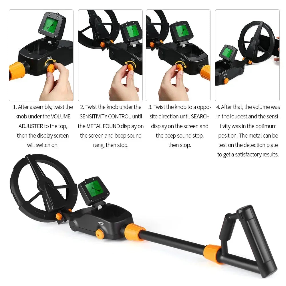 MD1008A Metal Detector Underground Professional Depth 2m Scanner Search Finder Gold Detector Jewelry Treasure Hunter Seeker Tool