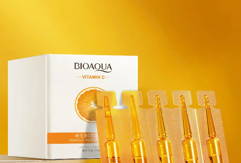 20pcs BIOAQUA Vitamin C Serum Moisturizing Refreshing Whitening Nourishing Anti-aging Face Essence Facial Skin Care Products