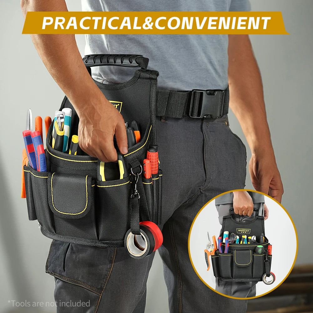 Electrician Tool Pouch, Designed for Professional Electricians and Maintenance Repair Technicians,Black