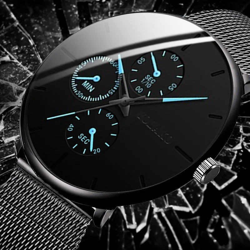 New Women Luxury Watches for Men Business Casual Ultra Thin Clock Male Stainless Steel Mesh Belt Quartz Watch relogio masculino