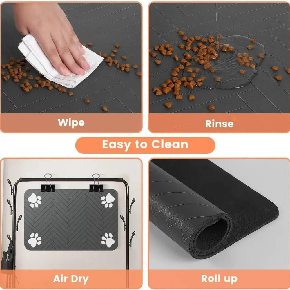 Pet Feeding Placemat For Dogs Cats Absorbent Pets Feeding Mat Waterproof Rubber Backing Quick Dry Pets Food and Water Bowl Pad