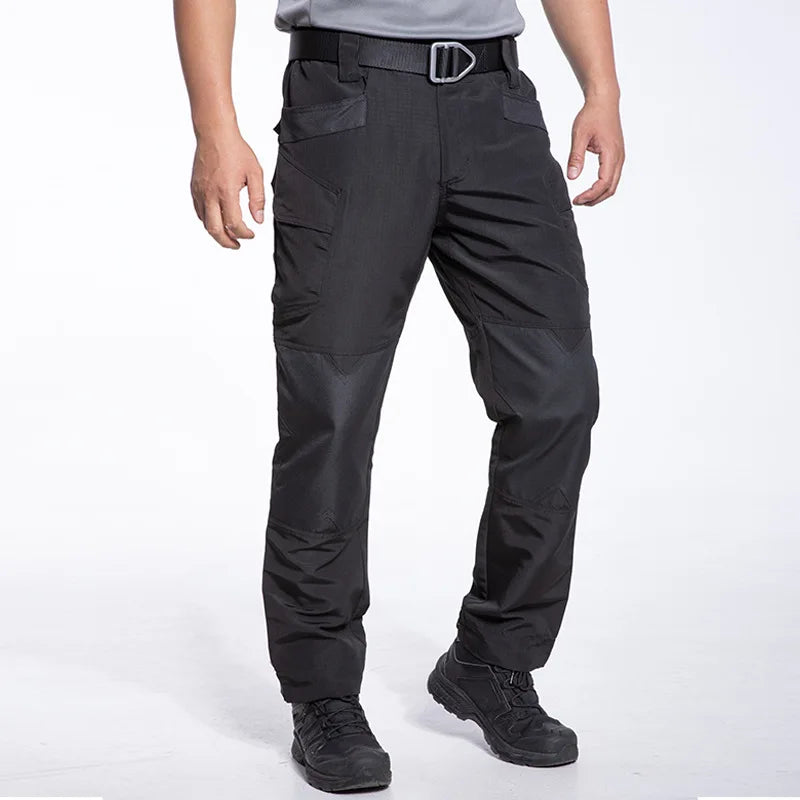 Men's Spring Autumn Tactical Pants Outdoor Work Cargo Trousers for Hiking Camping Climbing Hunting Waterproof with Multi-Pockets