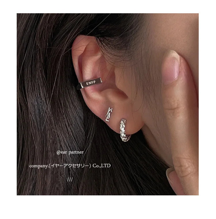 Sterling Silver Earrings Sophisticated Personality High End Exquisite Simple Elegant Letter Shaped Ear Accessories for Women