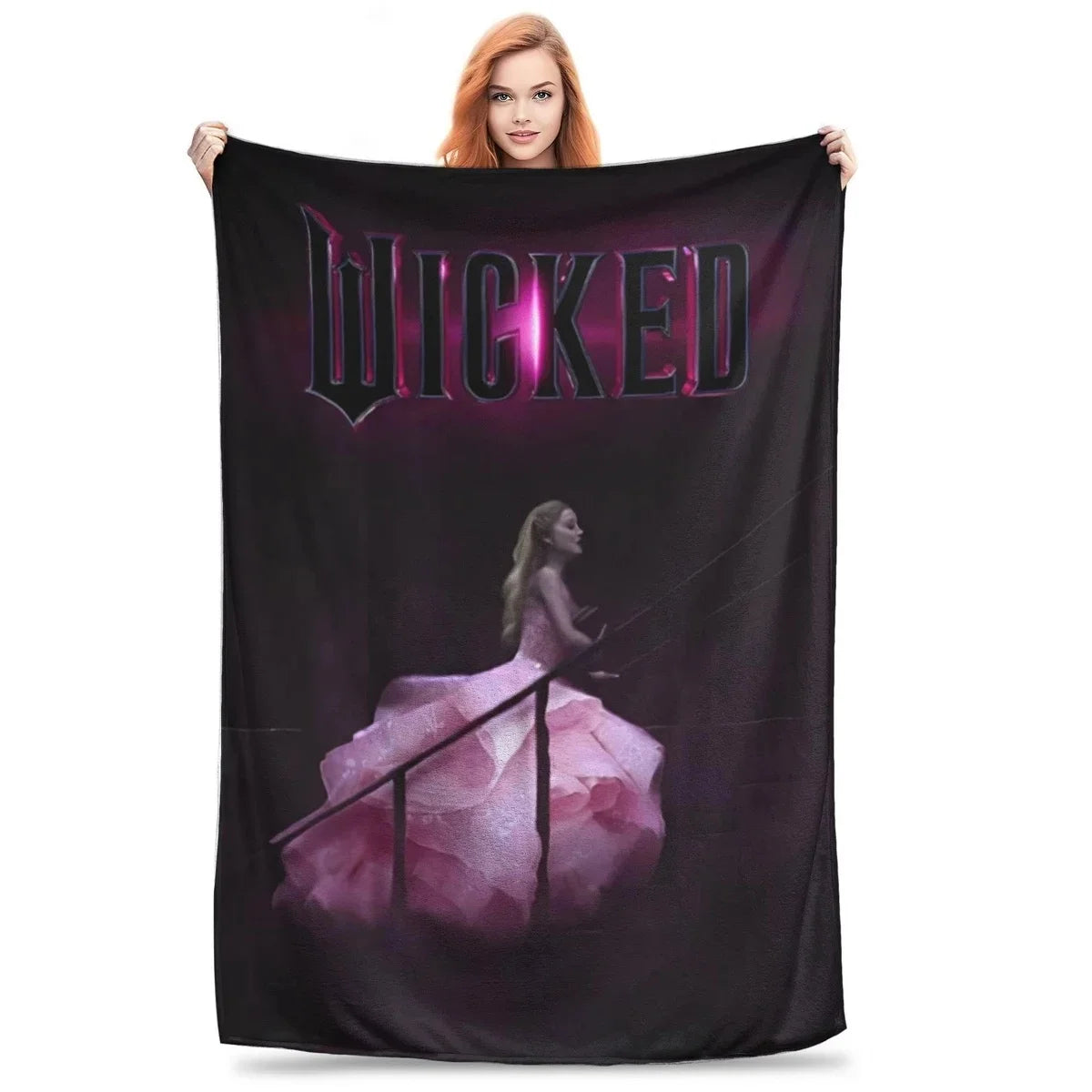 Wicked Musical Movie 2024 Blanket Soft Throw Blanket for Home Bedroom Bed Sofa Travel Office Solid Cover Blanket Kids 3D Quilt