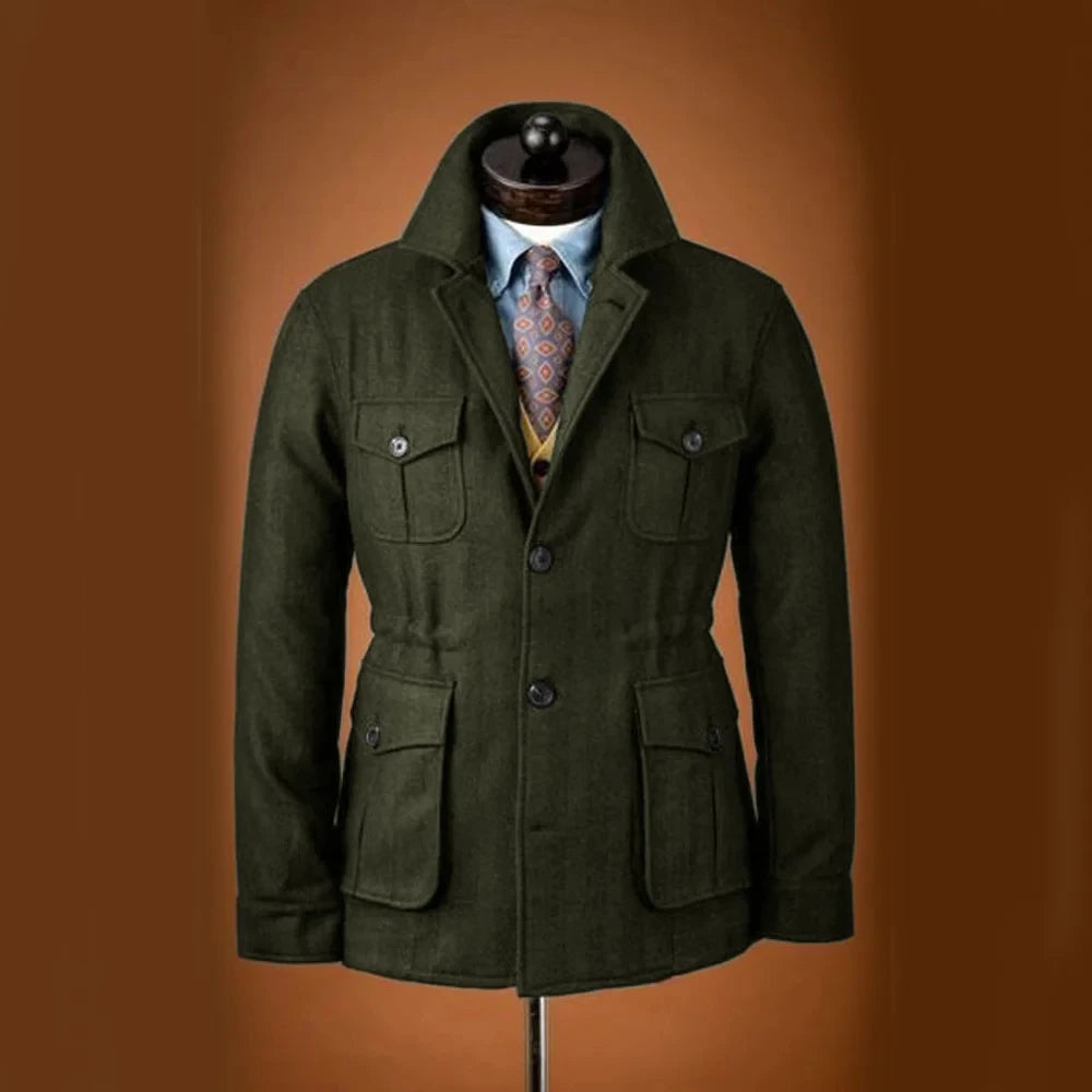 Men's Tweed Jacket Tuxedo Woolen Suit High Quality Costumes Wool Single Breasted Casual Slim Fit Male Blazers Autumn Winter