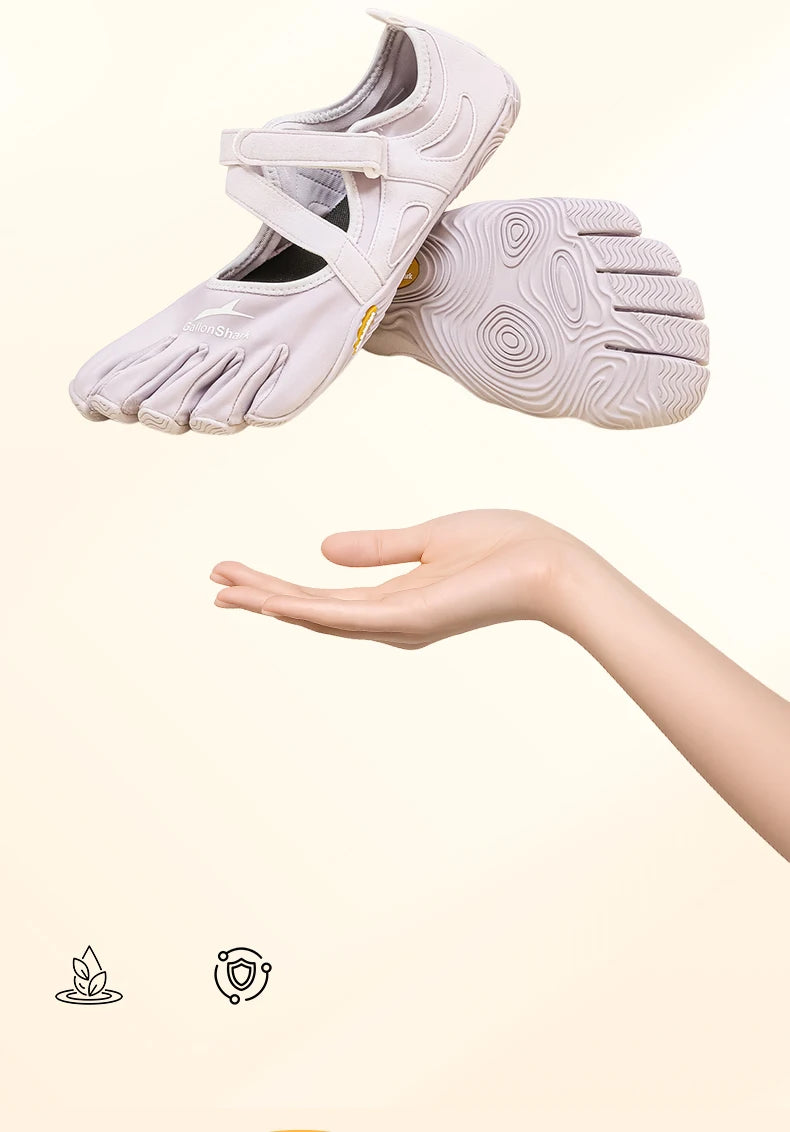 Non-Slip Five Toe Shoes for Women, GallonShark Flexible Barefoot Footwear with Strap for Dance & Gym