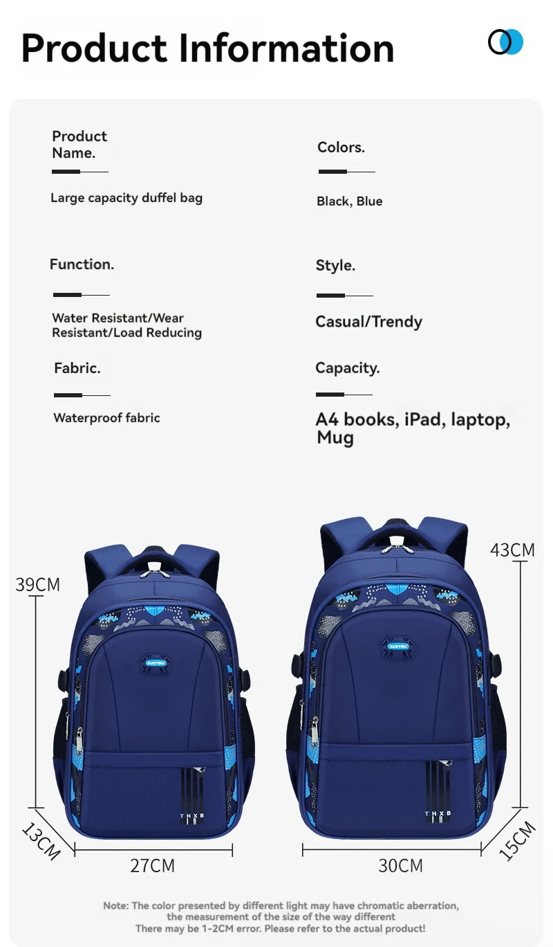 New Elementary School Students Schoolbag Boys 1-3-6 Grades 6-12 Years Old Lightweight Leisure CHILDREN'S Shoulder Bag Large Capa