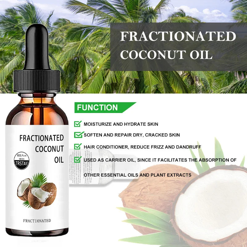 Fractionated Coconut Oil 100% pure coconut can moisturize, soften and care for dry and cracked skin,