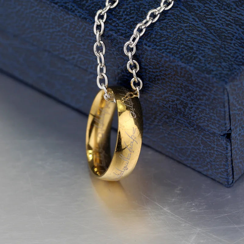 Ring, ring, necklace, stainless steel fashion accessory, hanging accessory, men's versatile clothing accessory