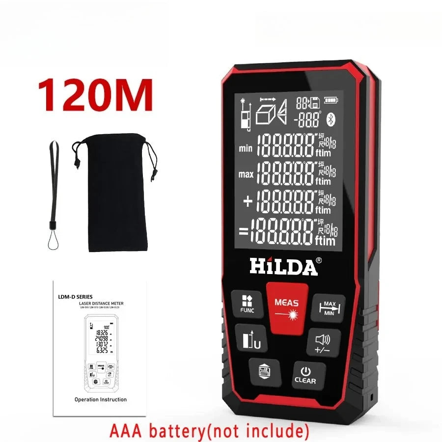 Laser Distance 50M/100M/120M Rangefinder Profesional Meter Laser Range Finder Ruler Test Tool