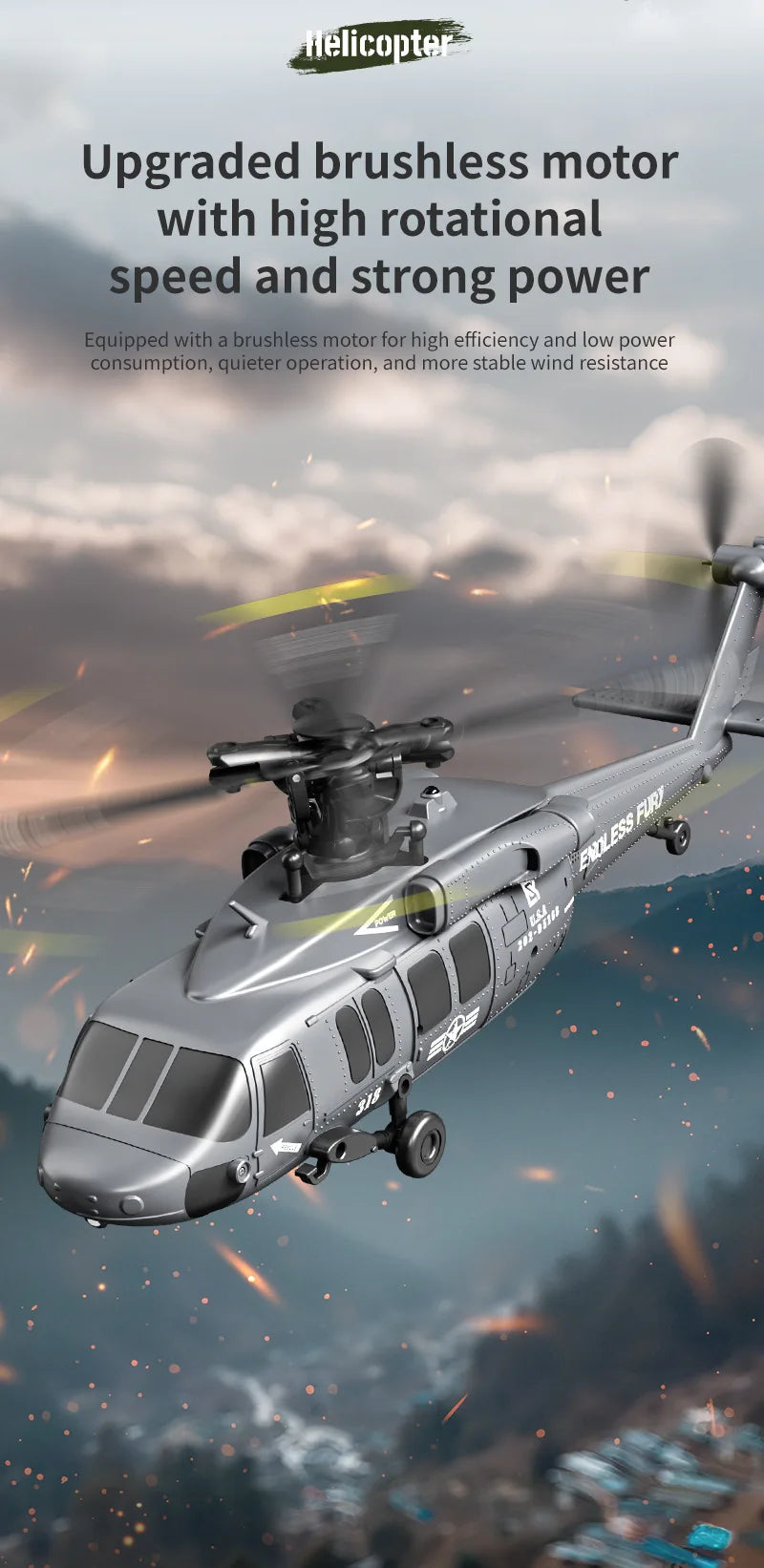 New Rc Plane 6ch Brushless Flying  Aerobatic  Helicopter Air Pressure High Optical Flow Positioning RTF Model Airplane Boy'S To