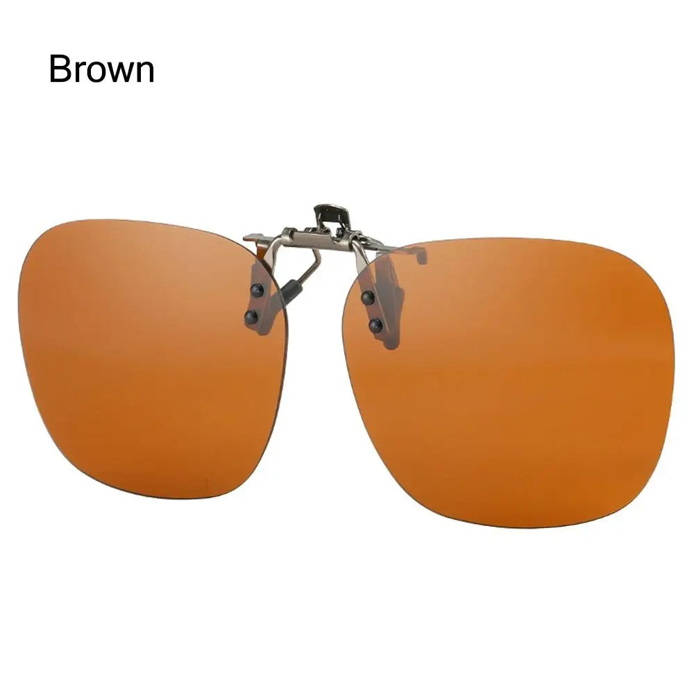 Polarized Clip On Sunglasses Men Car Driver Goggles Women Square Flip Up Sun Glasses for Prescription Rimless Polygonal Shades