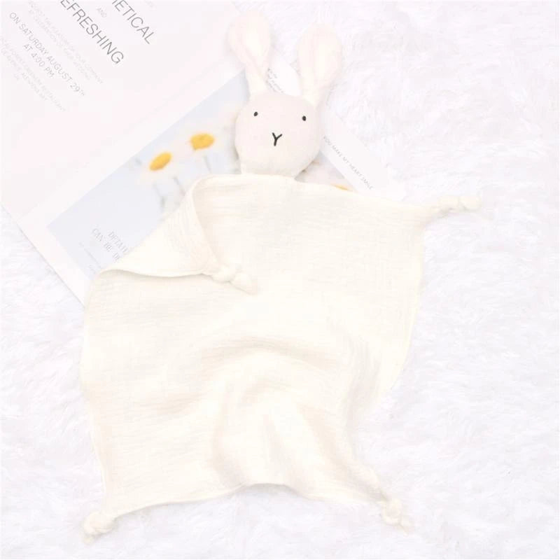 Baby Soothe Blanket Rabbit for Doll Appease Towel Gauze Bibs Teether Muslin Absorbent Bandana Infants Feeding Bib G 4XBC