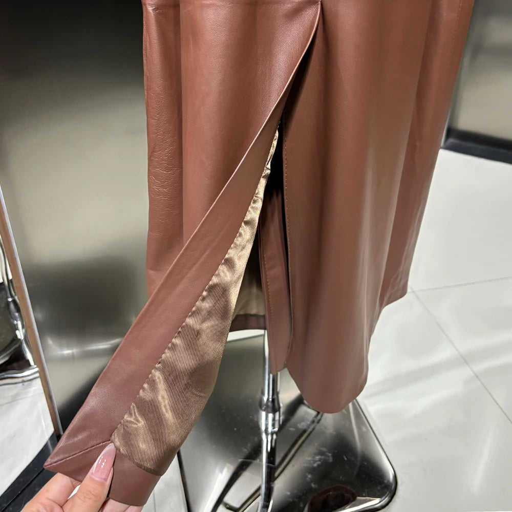 Trench Coat for Ladies Real Sheepskin Coat Genuine Sheep Leather Long Windbreak Autumn Outwear 2024