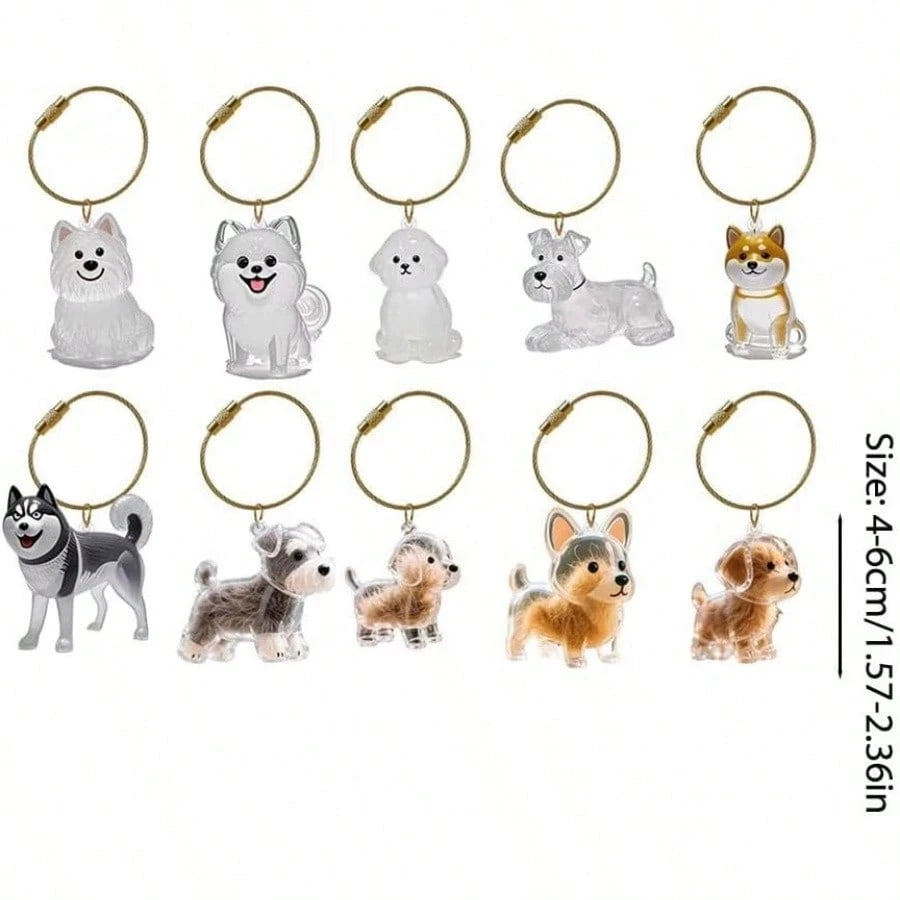 Transparent Pet Hair Keepsake Container Creative Handmade Cat Hair Pendant for Pet Hair Portable Keychain DIY Pendant Accessory