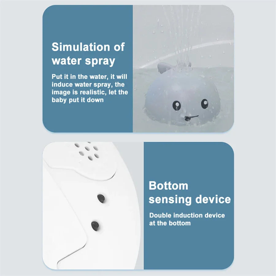 Waterproof Baby Bath Toys Whale Automatic Bathroom Toy Sprinkler Glowing LED Light toy,kids Infant Swim Pool Bathroom Toys Gifts