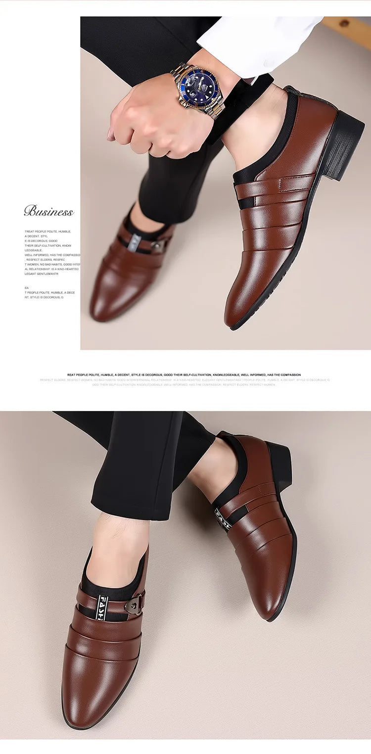 Men Dress Shoes Slip on Formal Suit Wedding Shoes for Male  Wedding Office Work Shoes Slip on Loafers Elegant Man Dress Shoes
