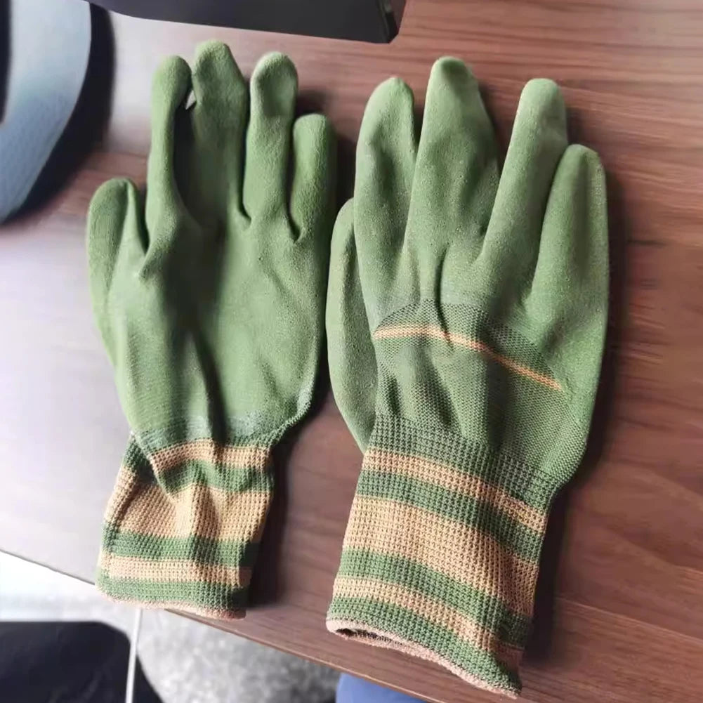 1/2pairs Gardening Gloves Latex Waterproof Horticultural Gloves Non-slip Protective Gear Vegetable Flower Plant Gardening Glove