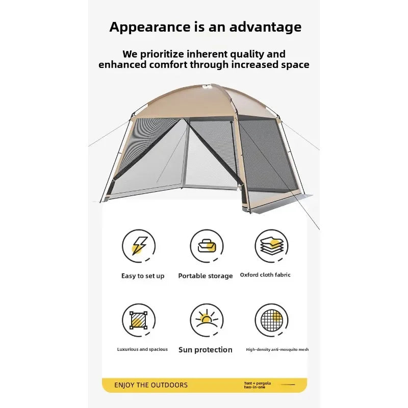 Large Outdoor Tent Canopy Sunshade Screen Gazebo Portable Mosquito Proof Camping Shelter