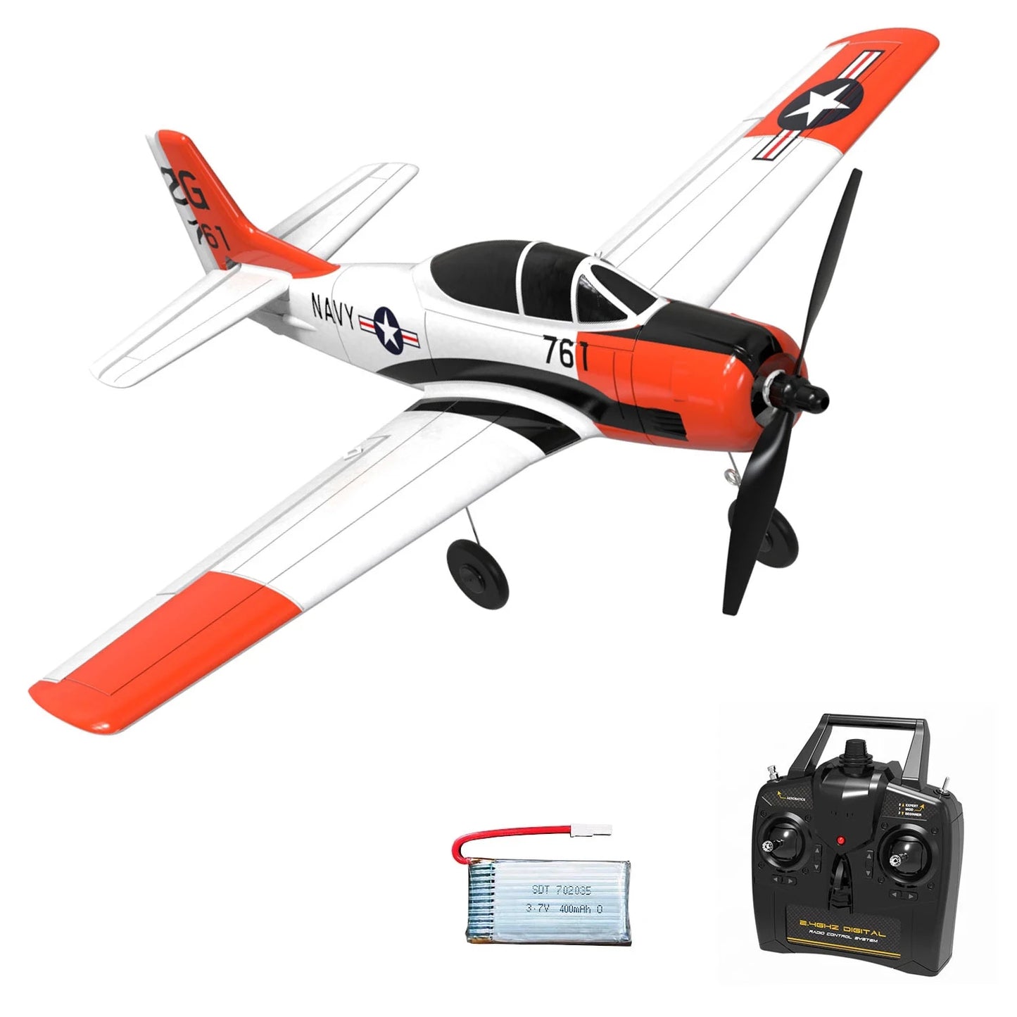 Volantex New Spitfire RC Plane EPP 400mm Wingspan RC Fighter One Key Aerobatic 2.4G 4CH RTF Warbird Plane
