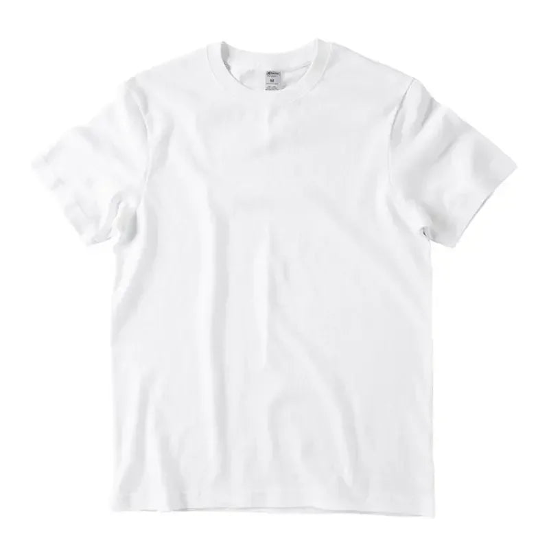 Men Women 100% Cotton  T-shirt Solid Color Trend Leisure Short Sleeve Black White Gray High Quality Heavy Fabric Loose T Shirt