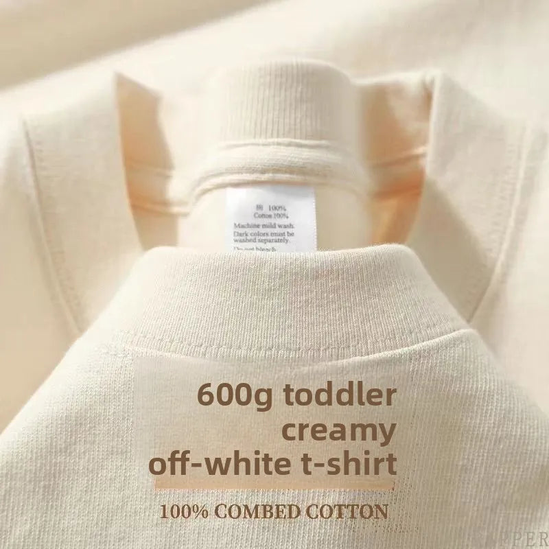 600G/㎡ Long-sleeved T-shirt Men's American Bundle Bottoming Shirt with Small Neckline Loose Pure Cotton Green Autumn Top Men's