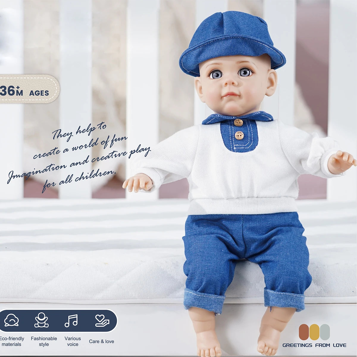 Bebe Reborn Doll 14 Inch 35CM  Boy Baby Doll With Fashion Clothes Soft Skin Cotton Body Lifelike Realistic Baby Children Gift