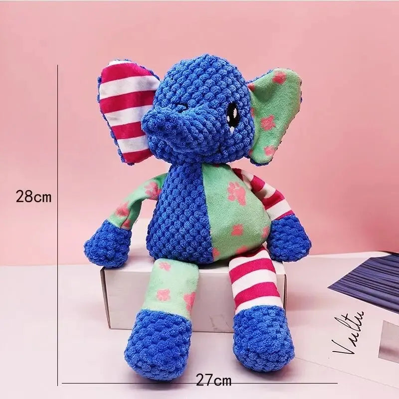 Pet Plush Toy Cat Dog Interactive Teething Toys Cute Animal Style Bite Resistant Squeaky Teeth Cleaning Chew Toy Pet Supplies