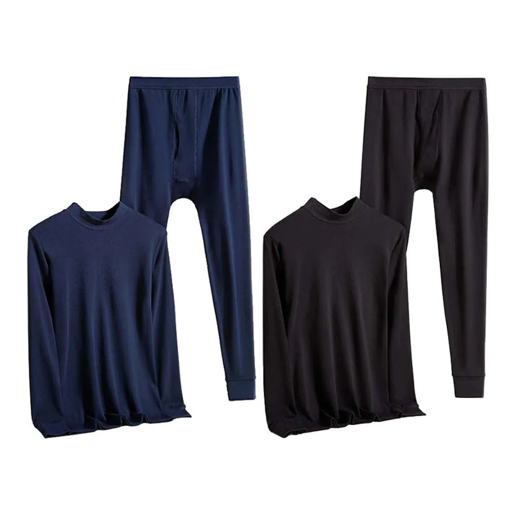 2/4Pcs Thermal clothes Cotton Thermal wear man Mock-neck ropa termica First Laye Thermal clothing for men Thermal underwear men