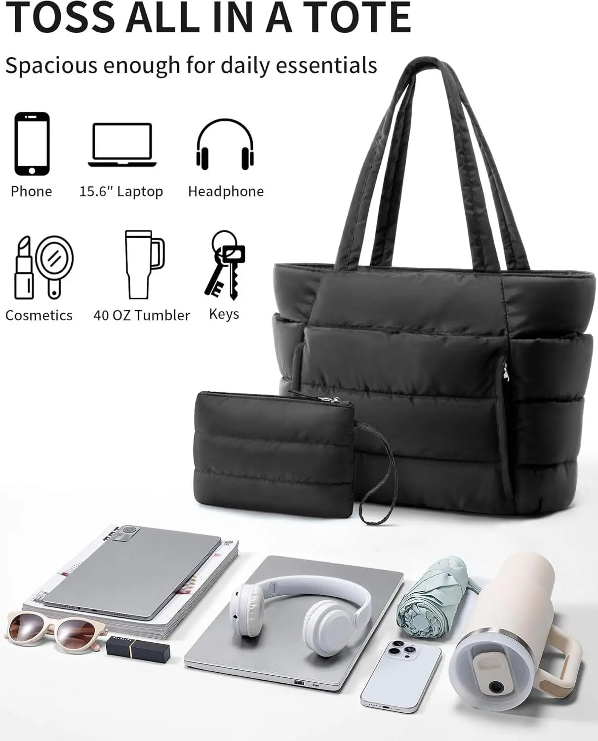 Women Tote bag large-capacity shoulder bag multi-functional travel toiletry makeup bag