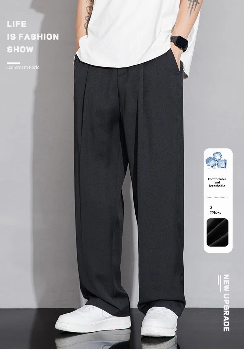 New Outdoor Pants Loose Straight Leg Pants Casual Pants Spring And Summer Ice Silk Pants Work Clothes Sports Men's Sports Pants