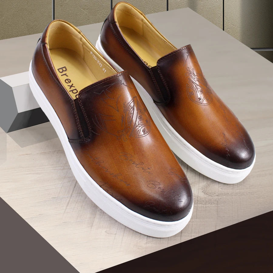 Genuine Leather Casual Men's Shoes High-grade Handmade Fashion Comfortable Leather Shoes Daily Dating Loafers Formal Party Shoes