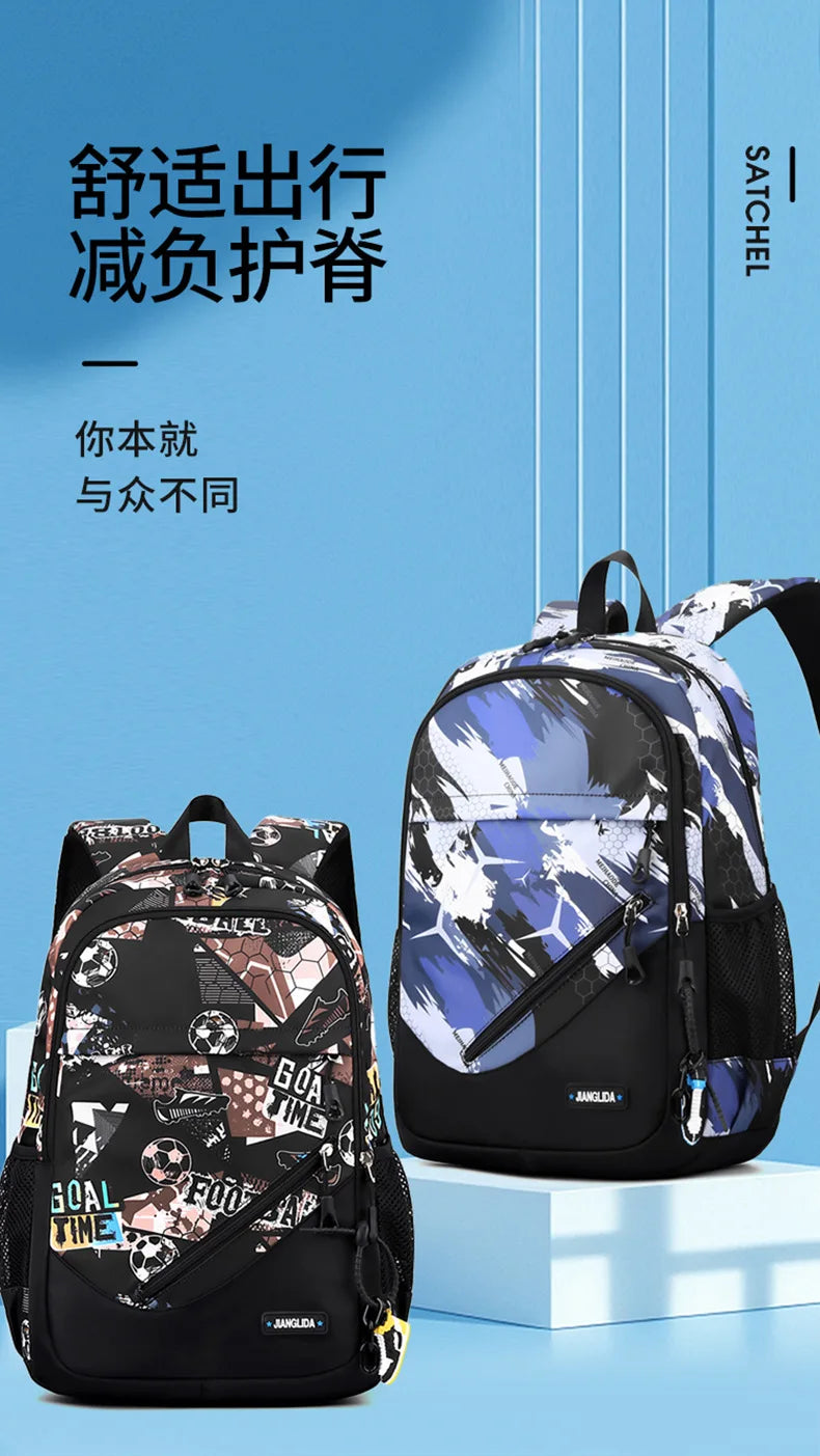 Children School Backpack for Boys Schoolbag for Kids Teenage Elementary Middle Waterproof Lightweight Bookbag Daypack 3-9 Garde
