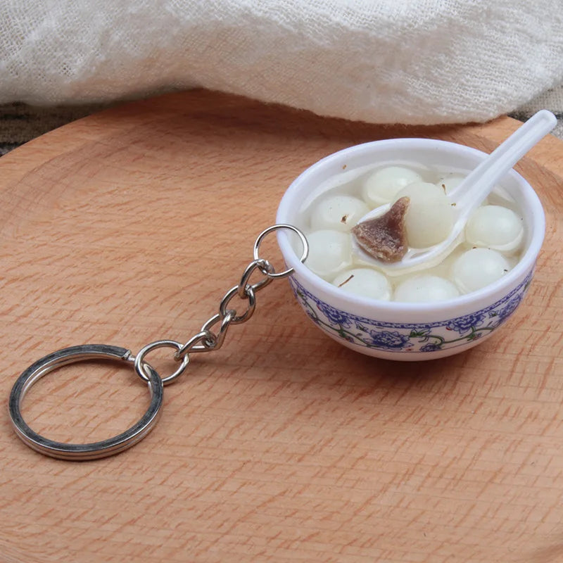 New Styles Simulation Food Key Chains Bowl High Quality Bowl Shape Key Chain Pendant Wholesale